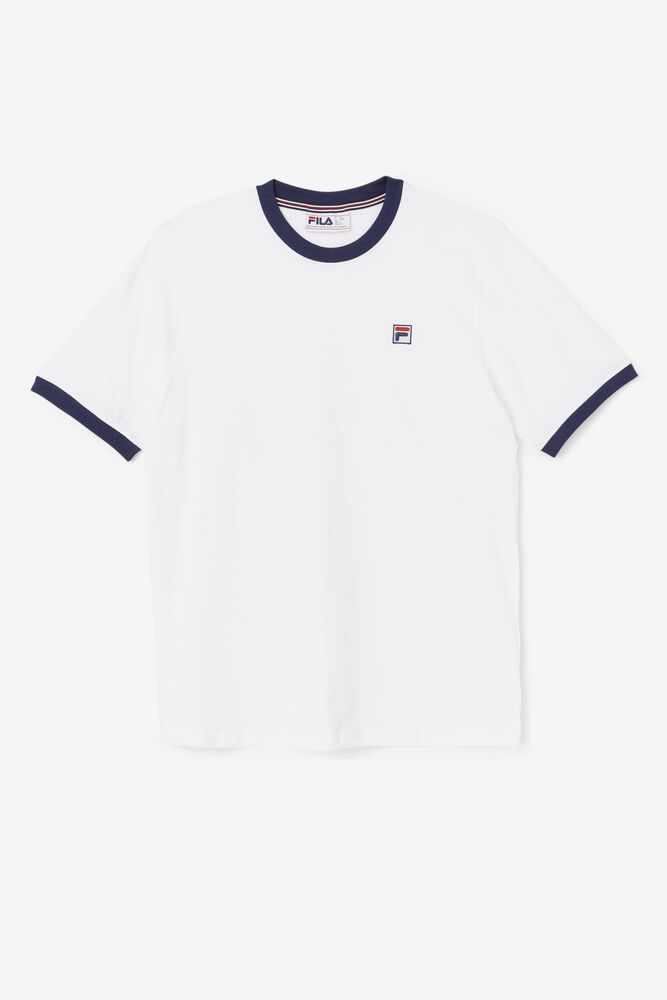 Fila T-Shirt Marconi Ringer Mens White - India GUB-713902